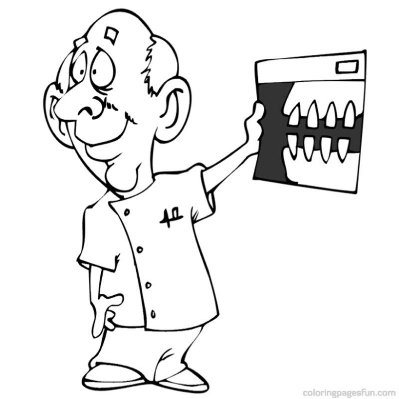 Plansa de colorat cu Dentist 22 15